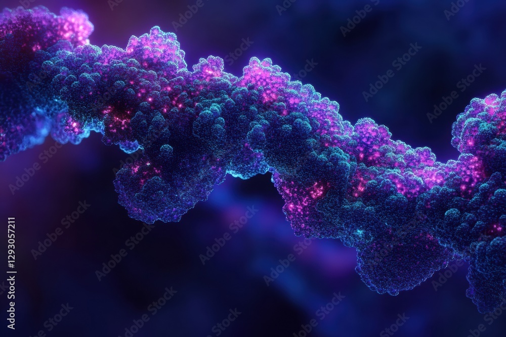 Aufkleber detailed abstract 3d rendering showcasing the intricate structure of botulinum toxin molecules in dy