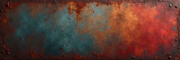 Extensive rusty metal panorama; deeply textured grunge backdrop , old, corrosion