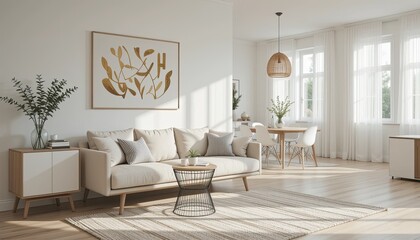 modern living room with fireplace