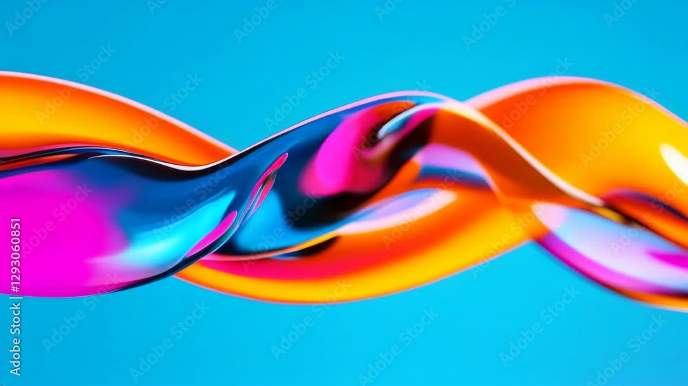 Aufkleber colorful abstract swirl creating vibrant patterns against a bright blue background with a mix of hue