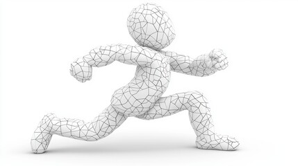 Abstract Running Figure with Dotted Design