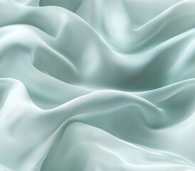 Obraz premium Soft, flowing fabric in gentle curves of light sage and powdery blue hues, Seamless Pattern Style.