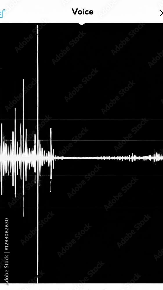Poster dynamic voice waveform transitioning from loud to silent signals