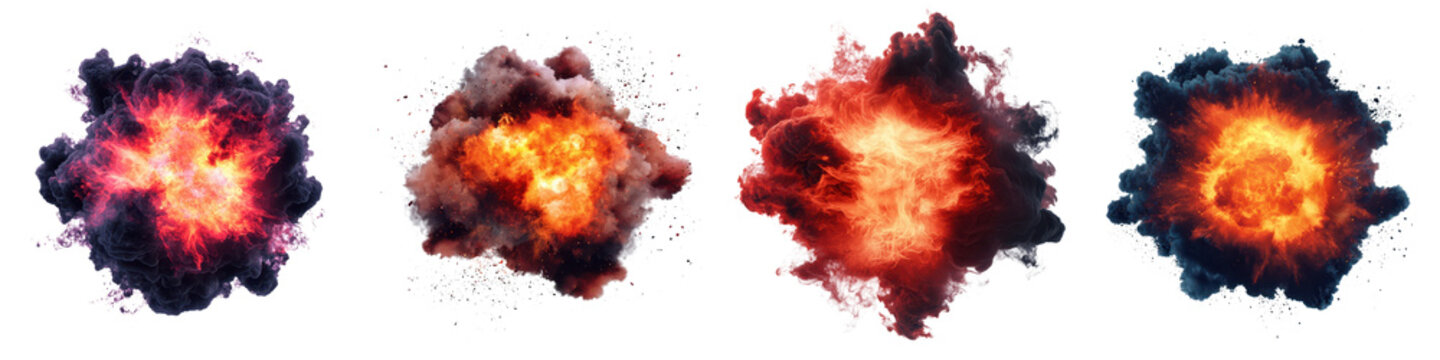 Dramatic Fiery Explosion Blast with Intense Smoke and Flames Depicting Destruction Chaos and the Catastrophic Power of an Explosive Event