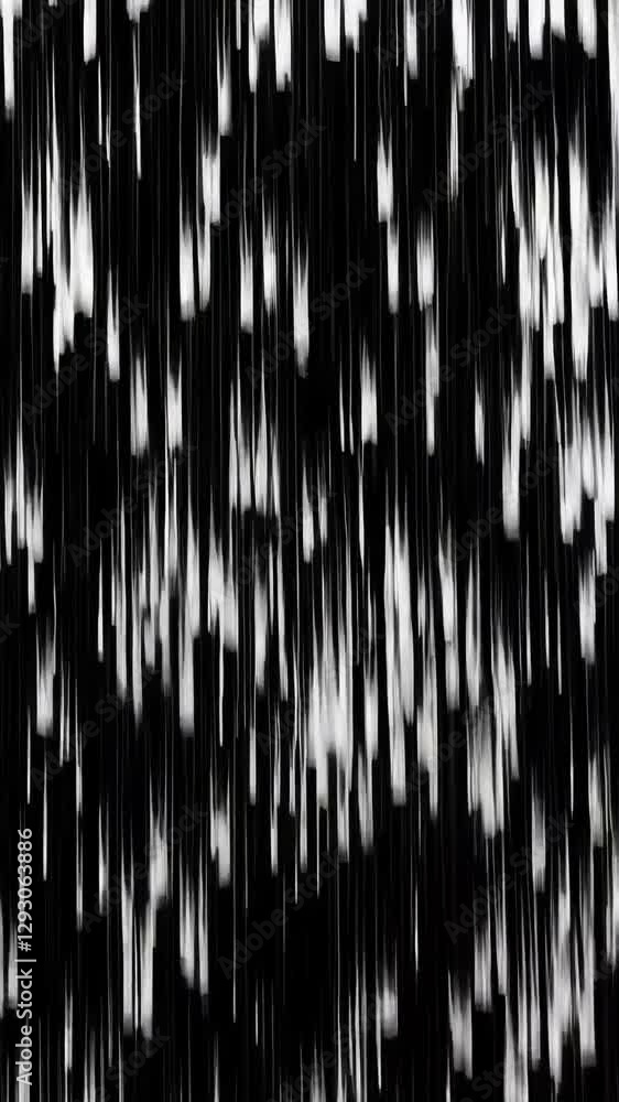 Poster mesmerizing abstract black and white rain effect with dynamic vertical motion