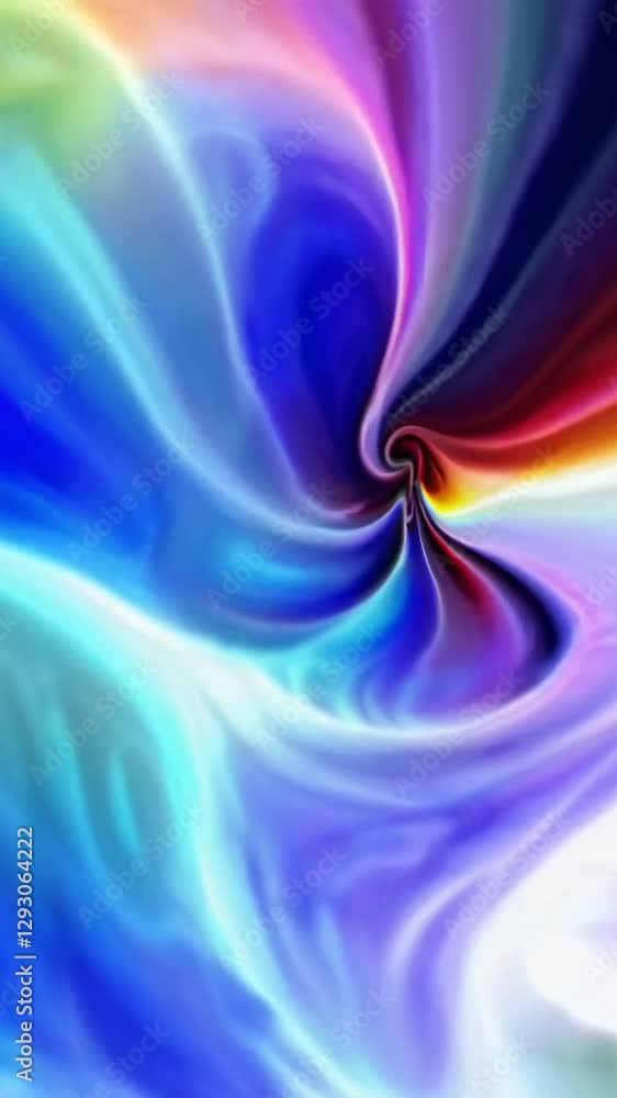 Poster colorful abstract swirls transitioning through dynamic vivid patterns