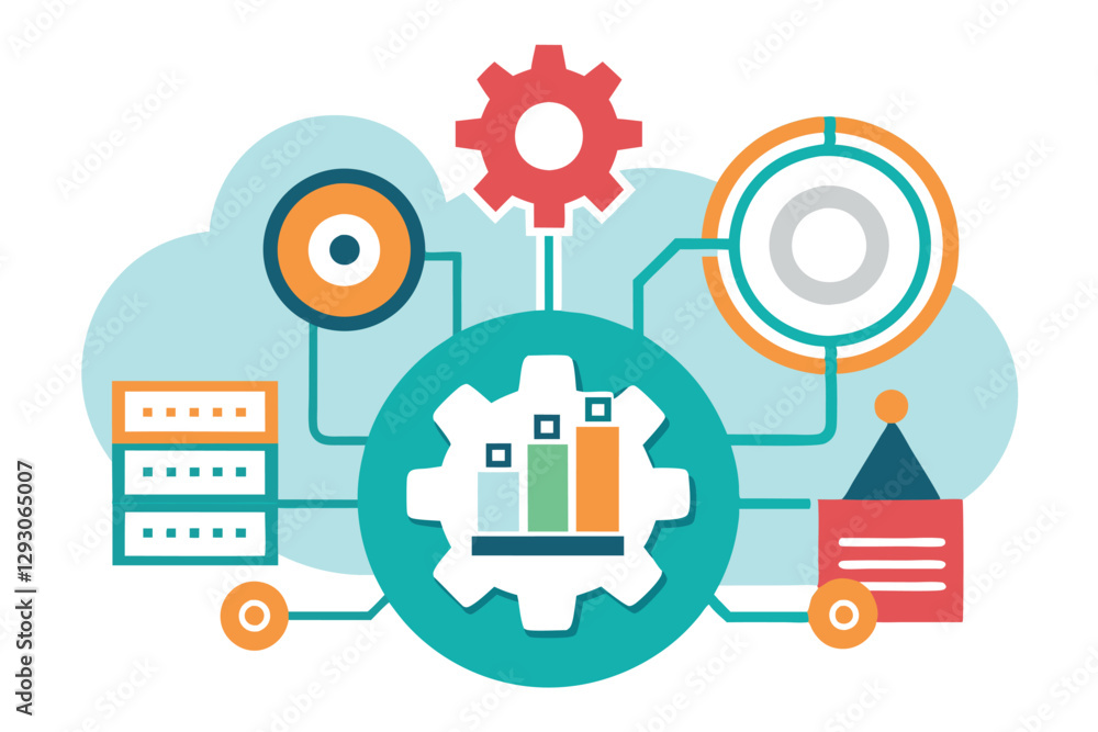 Poster visual representation of automation tools showcasing efficiency in modern technology environments, g