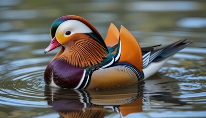 mandarin duck in the water