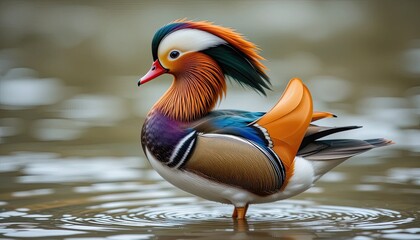 mandarin duck in the water