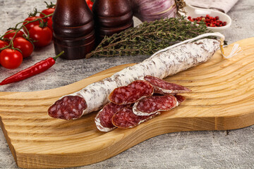 Spanish dry Fuet sausages snack