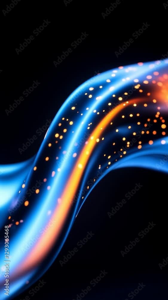Aufkleber Dynamic flow of light with vibrant colors and patterns in a dark background showcasing smooth movement