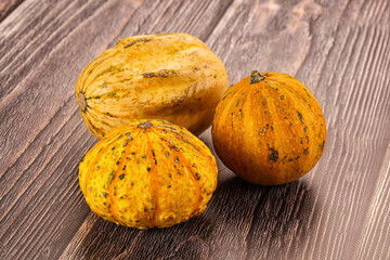 Decorative yelow pampkin seasonal vegetables