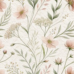 Seamless Floral Pattern Design Studio Workspace Digital Art Nature-Inspired Aesthetic Close-Up View Creative Concepts
