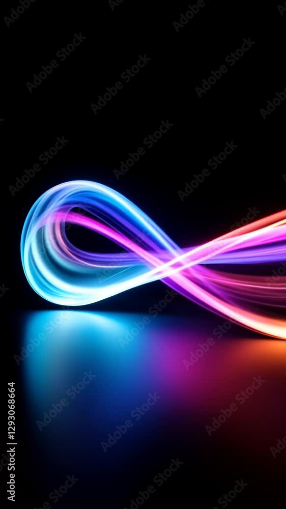 Poster colorful light trails create mesmerizing abstract patterns in a dark setting during an artistic disp