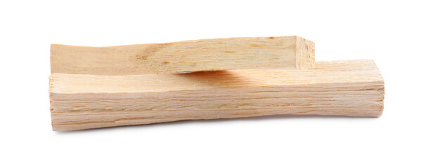 Two palo santo sticks on white background