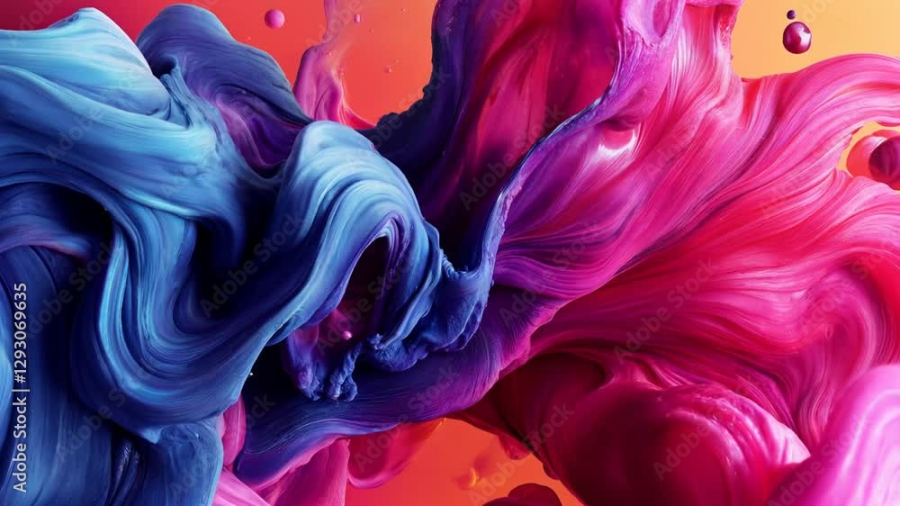 Poster Vivid colors blend in dynamic patterns to create stunning abstract art in a mesmerizing display of creativity