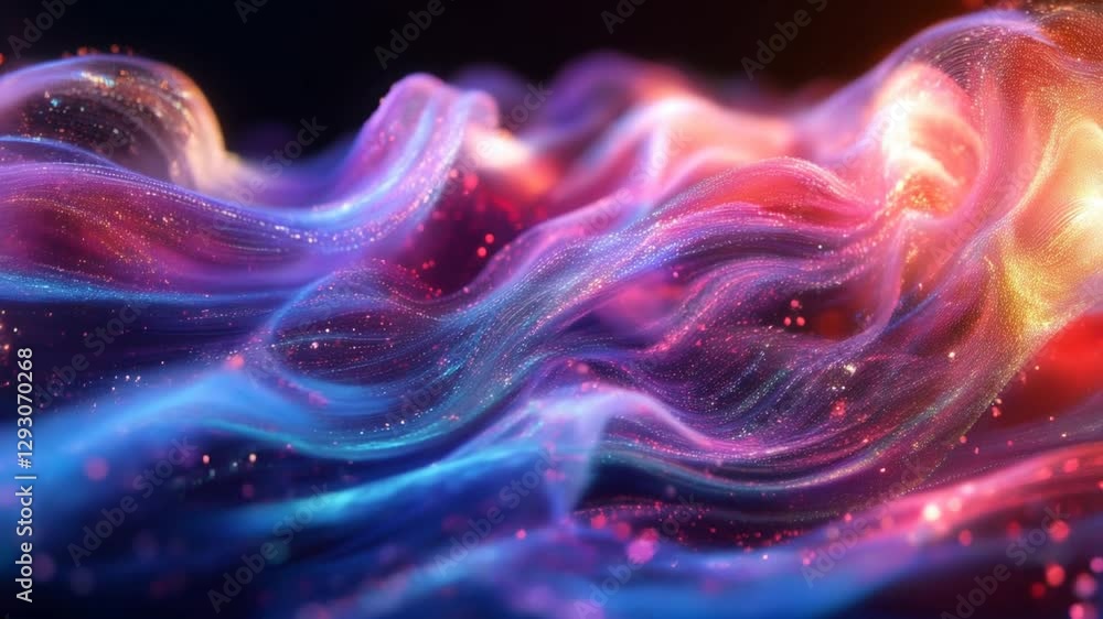 Aufkleber vibrant waves of color undulate and shimmer in an abstract display of light and movement