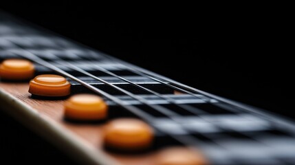 Fototapeta premium Close-up electric guitar fretboard