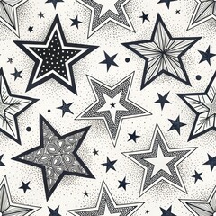 Obraz premium Seamless Star Pattern Design Creative Studio Graphic Art Modern Aesthetic Bird's Eye View Trendy Decor
