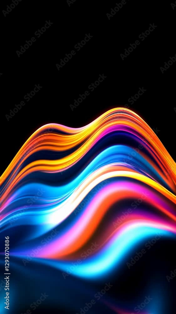 Poster colorful waves of light create a mesmerizing visual experience in an abstract display