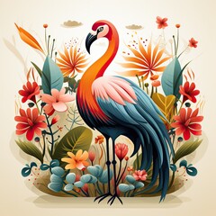 Minimalistic Vector Illustration of an Animal in Soft Colors