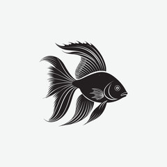 Discover a sleek black fish vector silhouette with clean lines and intricate details. Perfect for logos, wall art, and branding. Download now!