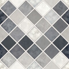 Seamless Gray Mosaic Tile Patterns Home Interiors Digital Art Modern Design Aesthetic Appeal