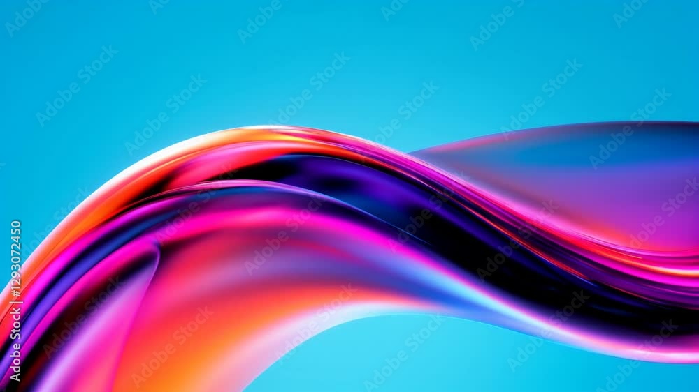 Poster colorful fluid movement in abstract design showcases dynamic patterns and reflections