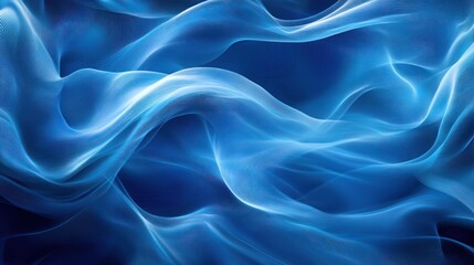 Obraz premium Abstract blue flowing fabric design.