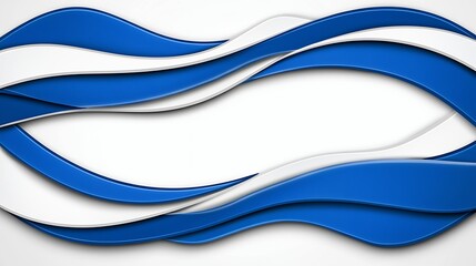 Abstract Wavy Background Design with Blue and White