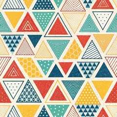 Seamless Geometric Pattern Design Abstract Art Creative Space Digital Artwork Colorful Triangles