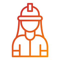Vector Design Lady Worker Icon Style