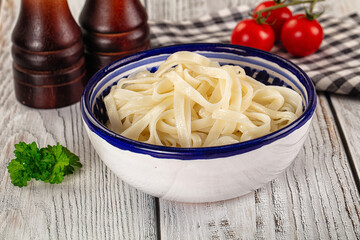 Boiled wheat asian udon noodles