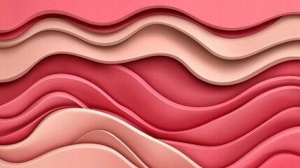 Abstract Wavy Pink And Beige Design Background