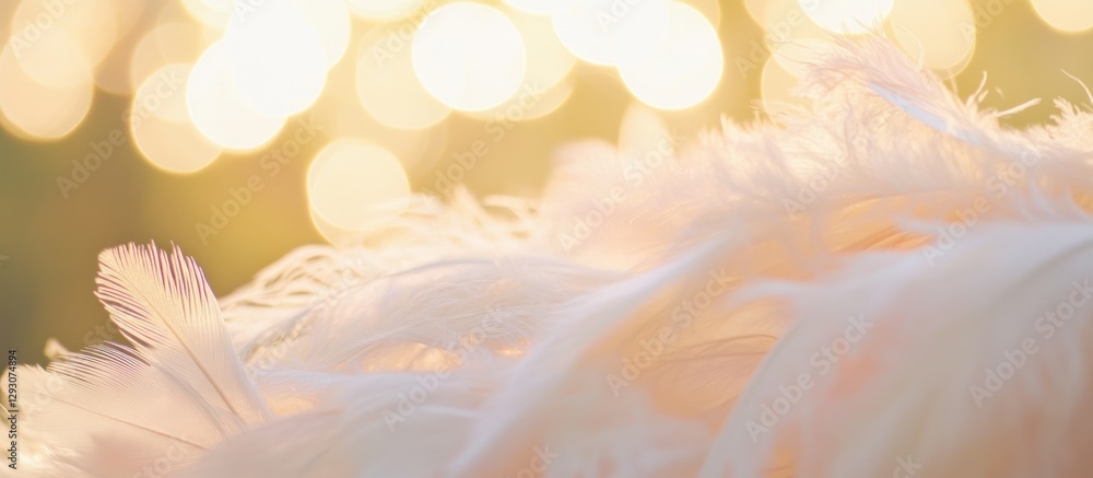 Aufkleber abstract background with soft feathers and bokeh lights backdrop
