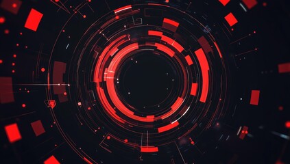 Red digital tunnel effect