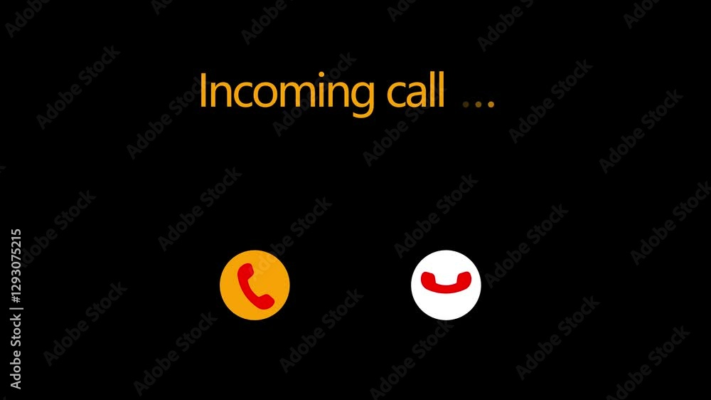 Poster incoming call ring icon background black screen animation of phone call incoming call phone icon you