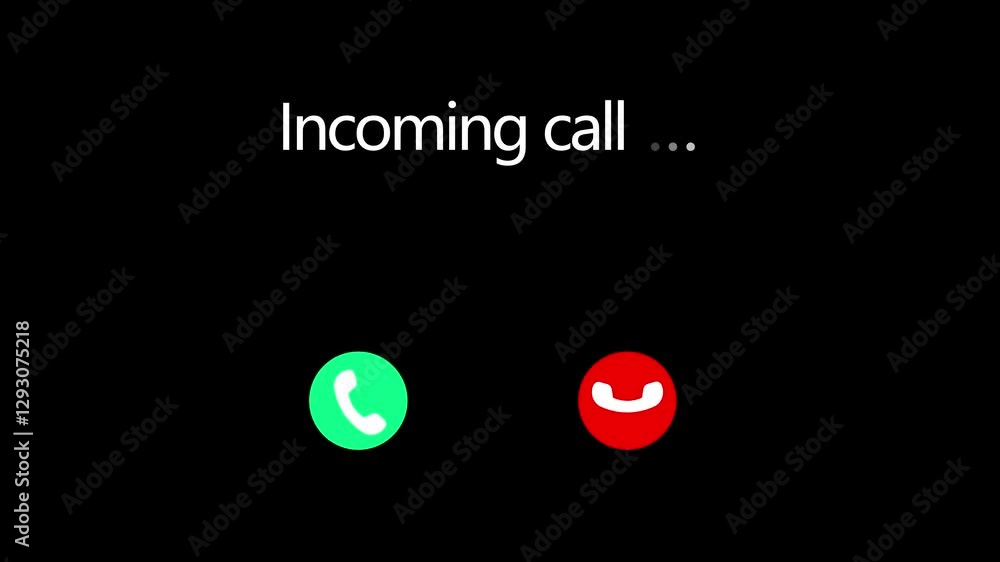 Poster incoming call ring icon background black screen animation of phone call incoming call phone icon you