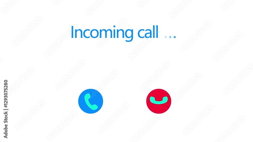 Poster incoming call ring icon background black screen animation of phone call incoming call phone icon you