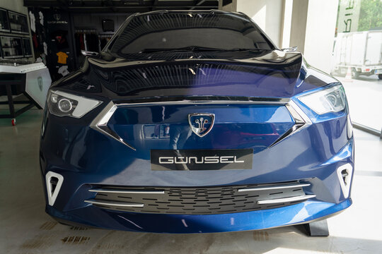 Lefkose, North Cyprus- October 24, 2023: Gunsel electric vehicles which is the first cars of North Cyprus in a showroom
