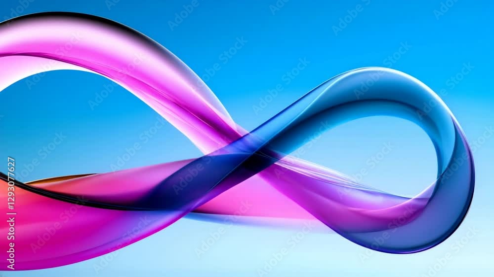 Poster dynamic swirling colors create a mesmerizing visual effect against a bright blue background in this 