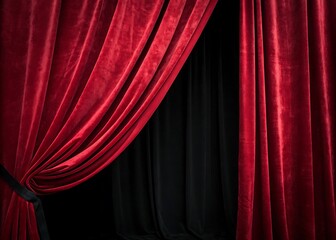 Fototapeta premium red curtain with spotlight
