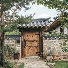 Fototapeta premium The entrance to an oriental traditional home
