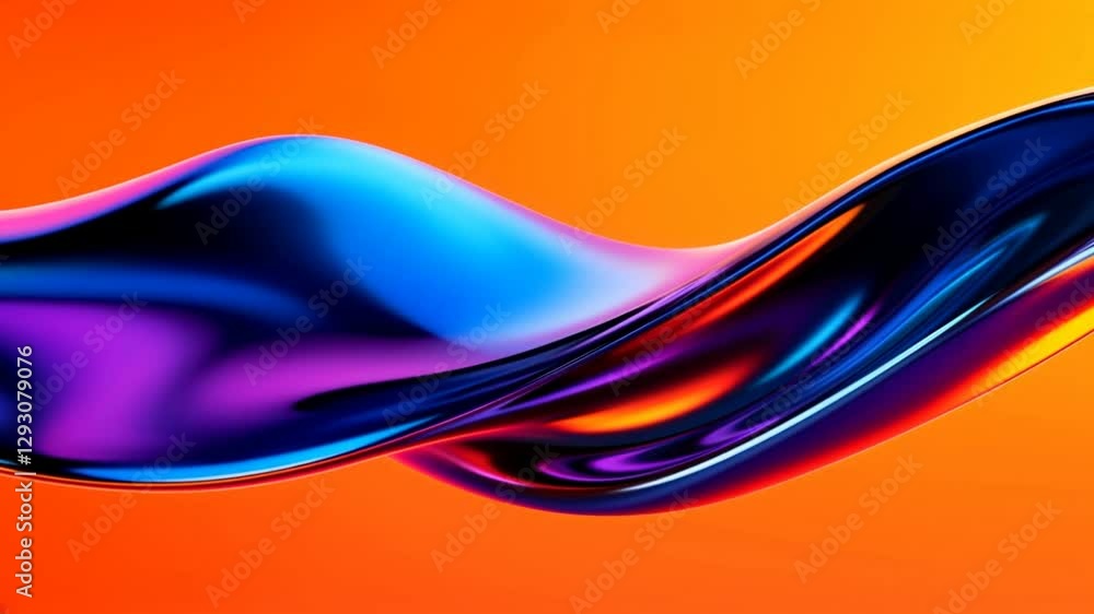 Aufkleber colorful abstract flow morphing between blue and orange hues while creating a captivating visual exp