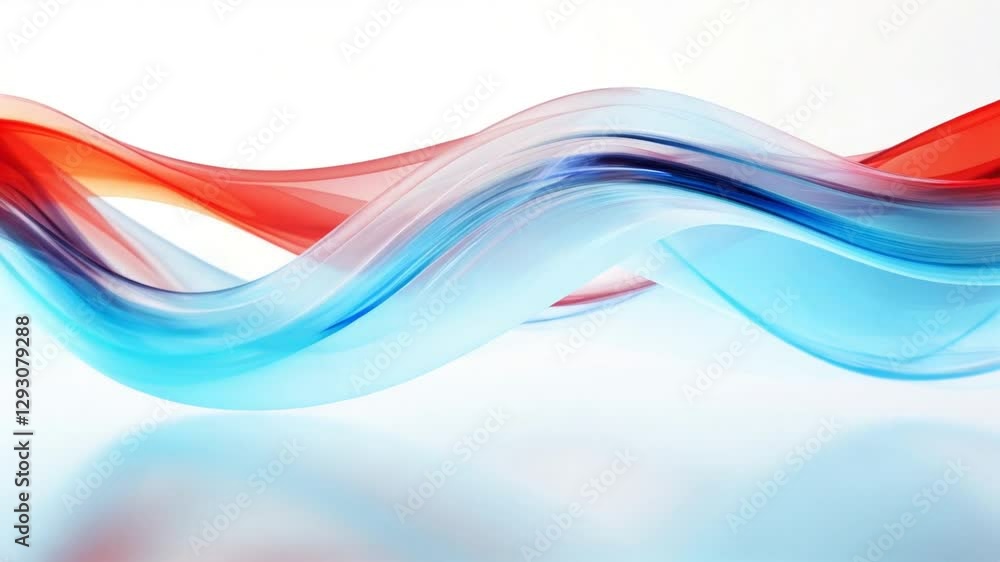 Aufkleber colorful abstract waves create a mesmerizing display of blue and red hues blending in harmony while 