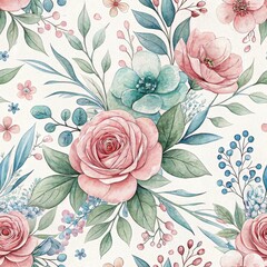 Seamless Floral Design Art Studio Digital Wallpaper Botanical Close-up Aesthetic Inspiration