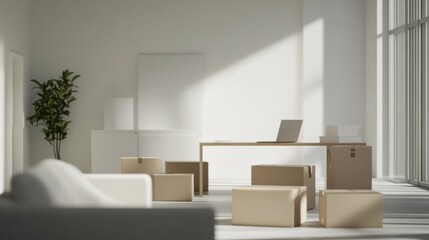 Executive departures in a minimalist office with neutral decor. Featuring leadership change and career transition