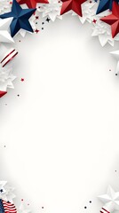 4th of July Background American Flag Stars Stripes Border Design