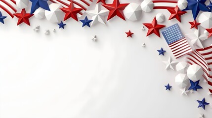 4th of July Background with American Flag Stars and Stripes Festive Celebration USA Patriotic