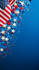 Patriotic Stars and Stripes Background with Copy Space for 4th of July Memorial Day or USA Themed